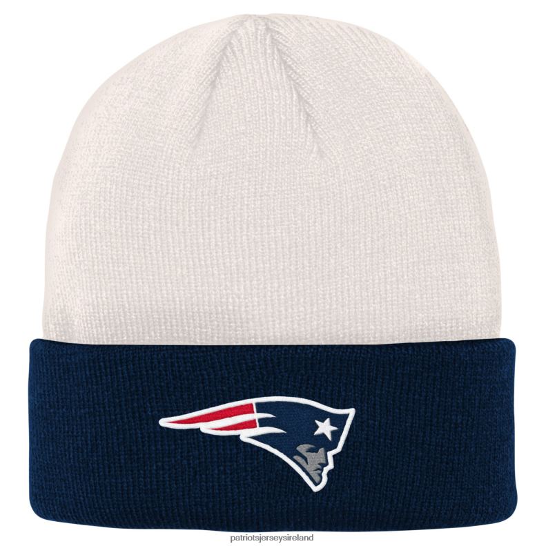 Patriots Jersey Kids Cream/Navy Bone Cuffed Knit Hat 8226D3005 Accessories