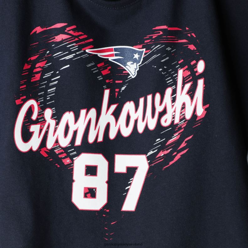 Patriots Jersey Kids Girls Rob Gronkowski Navy Sonic Heart Player Name & Number Dolman T-Shirt 8226D3140 Clothing