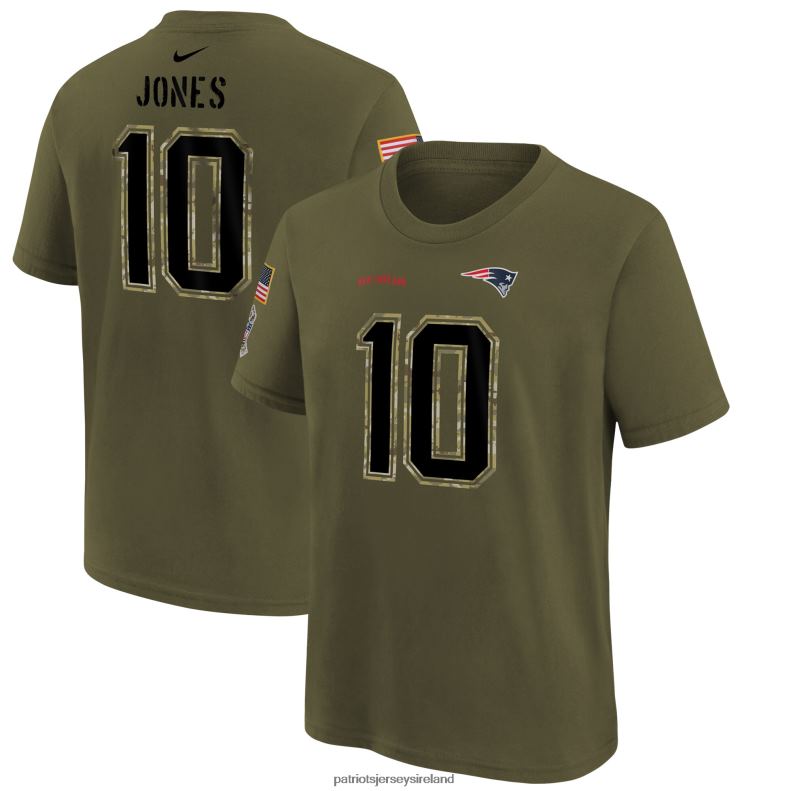 Patriots Jersey Kids Nike Mac Jones Olive 2022 Salute To Service Name & Number T-Shirt 8226D3121 Clothing