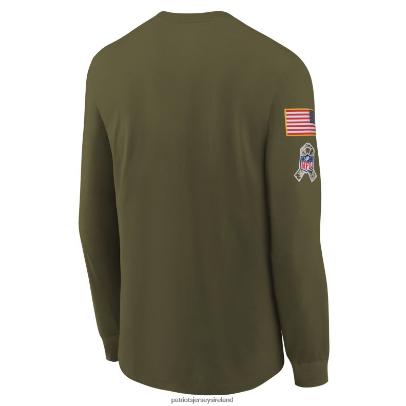 Patriots Jersey Kids Nike Olive 2022 Salute To Service Team Logo Long Sleeve T-Shirt 8226D3108 Clothing