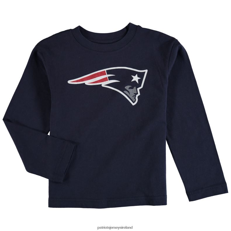 Patriots Jersey Kids Preschool Team Logo Long Sleeve T-Shirt - Navy Blue 8226D3100 Clothing