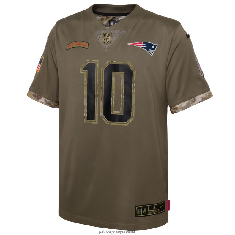 Patriots Jersey Kids Nike Mac Jones Olive 2022 Salute To Service Player Limited Jersey 8226D3056 Clothing