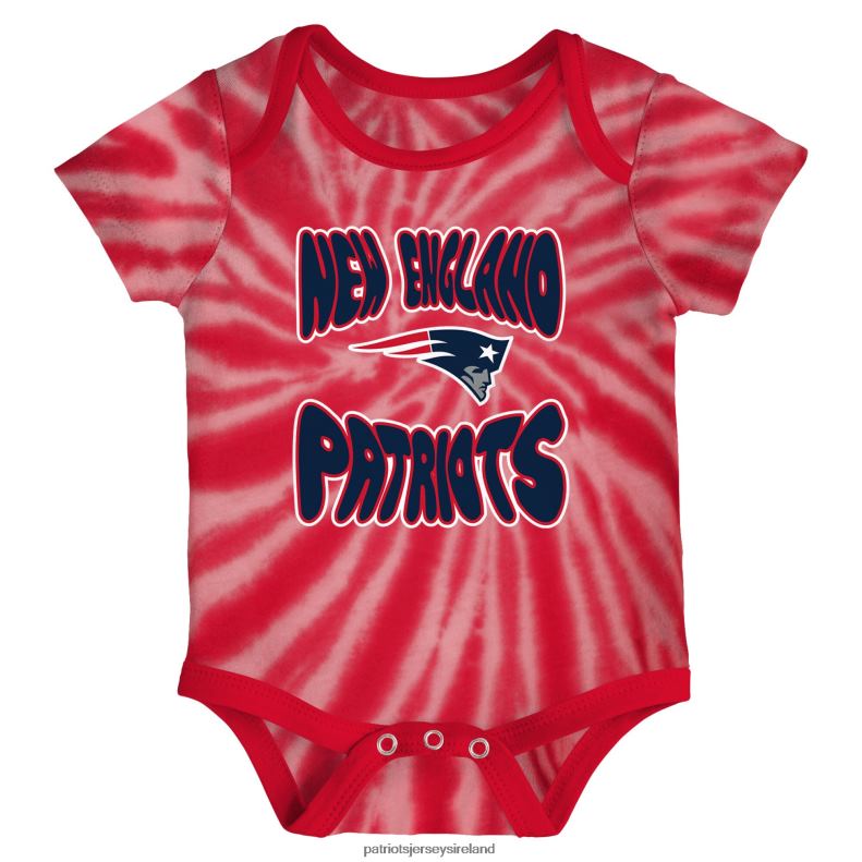 Patriots Jersey Kids Newborn & Infant Red/White Monterey Tie-Dye 2-Pack Bodysuit Set 8226D3077 Clothing