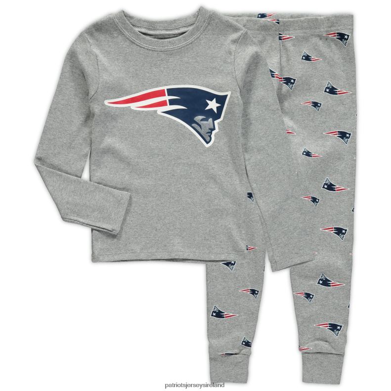Patriots Jersey Kids Toddler Heathered Gray Sleep Set 8226D3082 Clothing