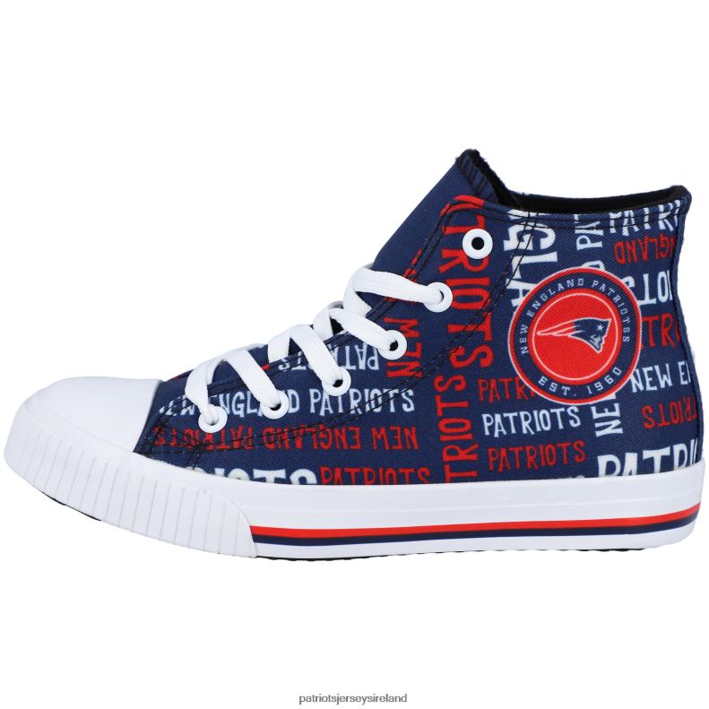 Patriots Jersey Kids FOCO Navy Repeat Wordmark High Top Canvas Allover Sneakers 8226D2949 Footwear