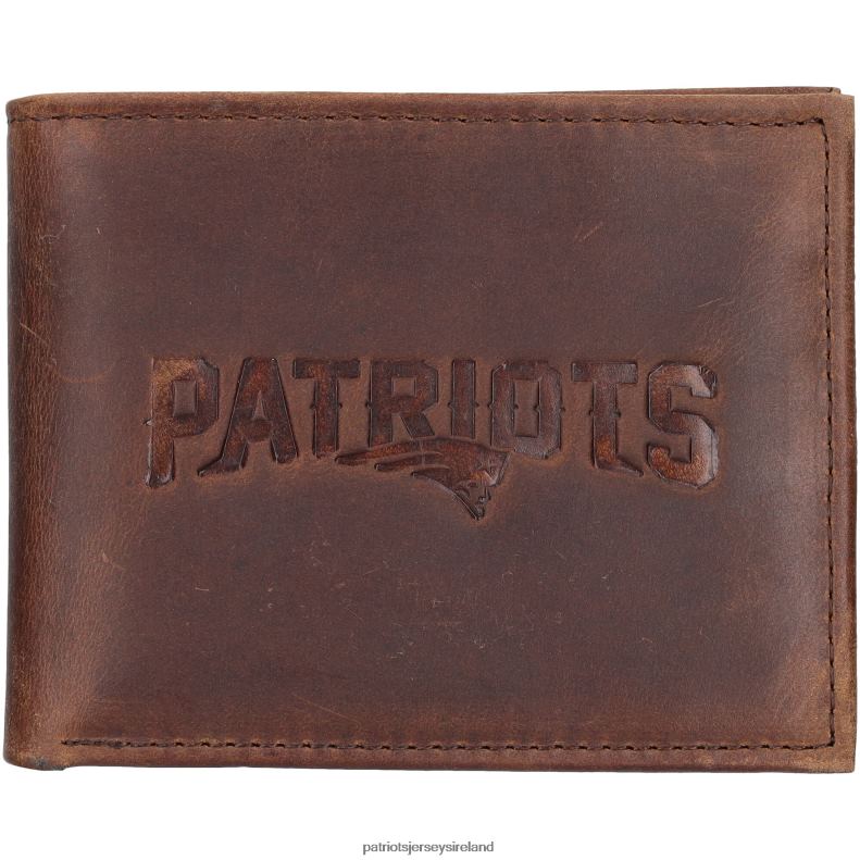 Patriots Jersey Men Brown Bifold Leather Wallet 8226D12 Accessories