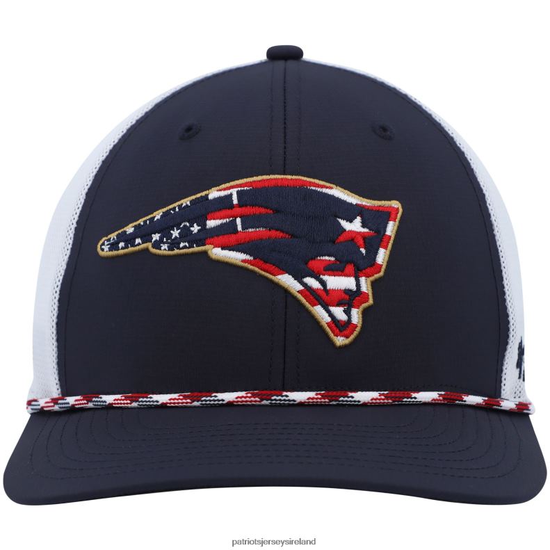 Patriots Jersey Men 47 Navy/White Flag Fill Trucker Adjustable Hat 8226D268 Accessories