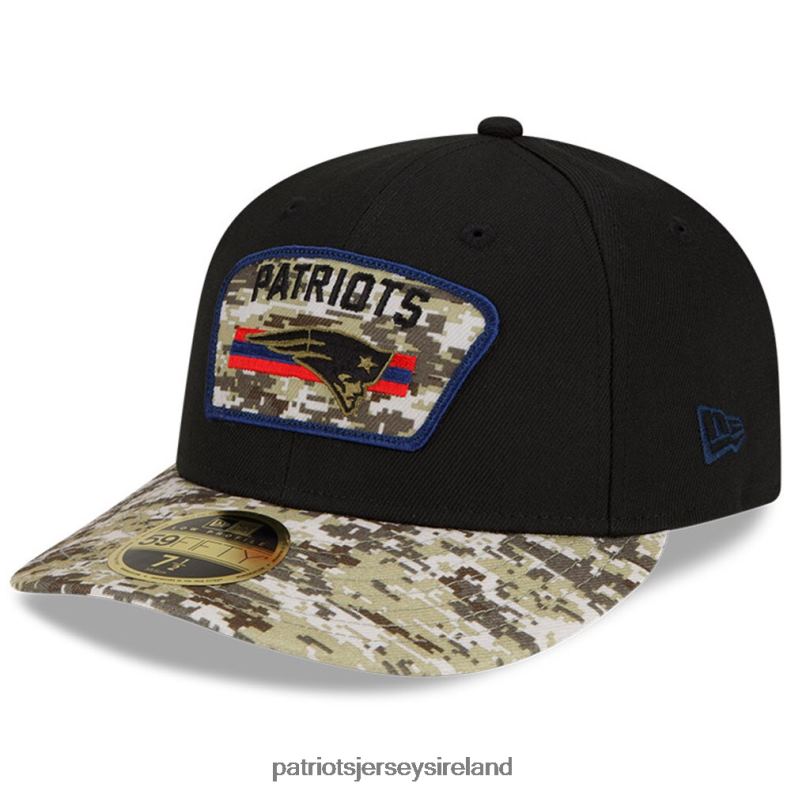 Patriots Jersey Men New Era Black/Camo 2021 Salute To Service Low Profile 59FIFTY Fitted Hat 8226D324 Accessories