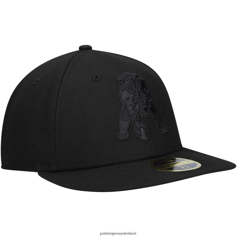 Patriots Jersey Men New Era Black Historic Logo Black on Black Low Profile 59FIFTY II Fitted Hat 8226D279 Accessories