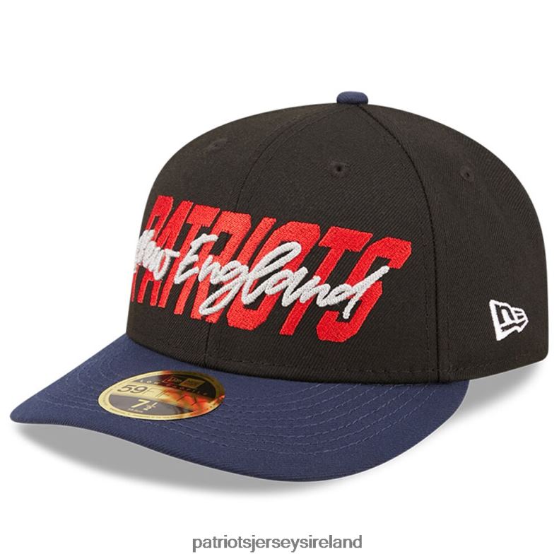 Patriots Jersey Men New Era Black/Navy 2022 NFL Draft Low Profile 59FIFTY Fitted Hat 8226D341 Accessories