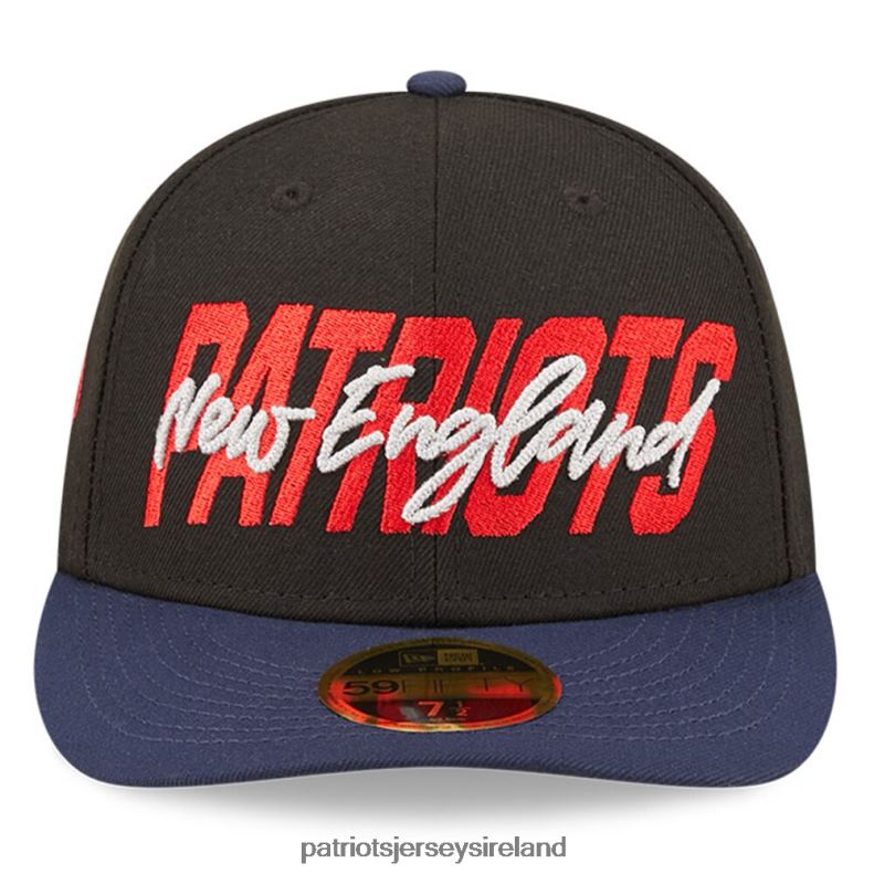 Patriots Jersey Men New Era Black/Navy 2022 NFL Draft Low Profile 59FIFTY Fitted Hat 8226D341 Accessories