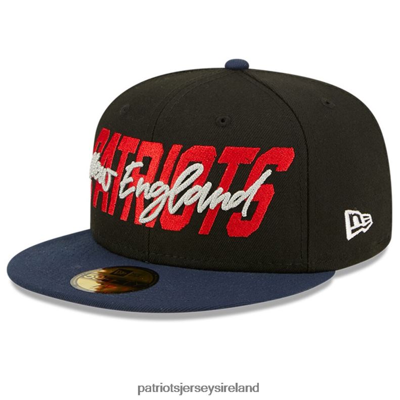 Patriots Jersey Men New Era Black/Navy 2022 NFL Draft On Stage 59FIFTY Fitted Hat 8226D318 Accessories