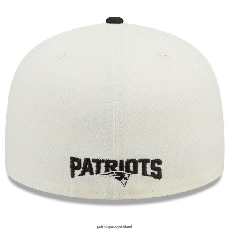 Patriots Jersey Men New Era Cream/Black Chrome Collection 59FIFTY Fitted Hat 8226D159 Accessories