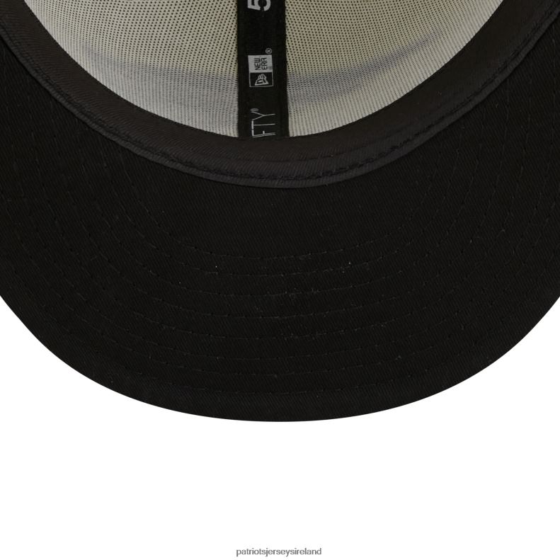 Patriots Jersey Men New Era Cream/Black Chrome Collection 59FIFTY Fitted Hat 8226D159 Accessories