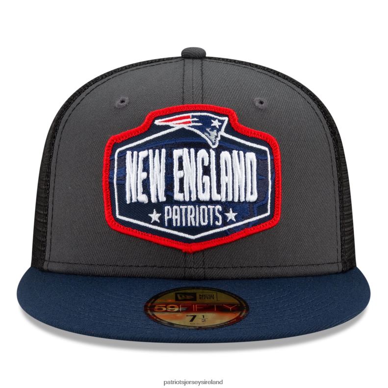 Patriots Jersey Men New Era Graphite/Navy 2021 NFL Draft On-Stage 59FIFTY Fitted Hat 8226D358 Accessories