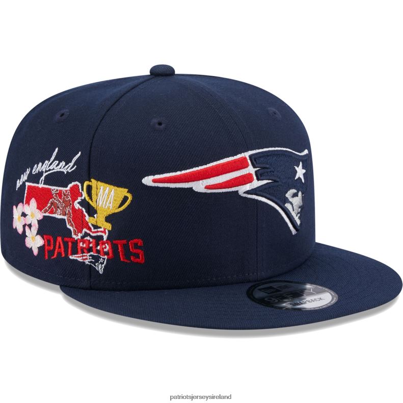 Patriots Jersey Men New Era Navy Icon 9FIFTY Snapback Hat 8226D313 Accessories