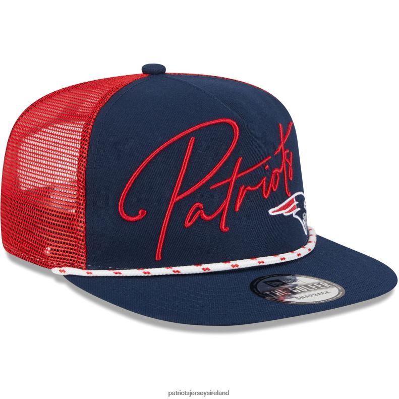 Patriots Jersey Men New Era Navy Script Logo Golfer 9FIFTY Snapback Hat 8226D167 Accessories