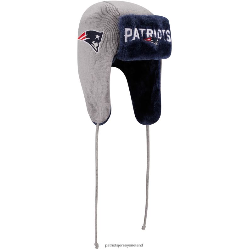 Patriots Jersey Men New Era Silver Helmet Head Trapper Knit Hat 8226D416 Accessories