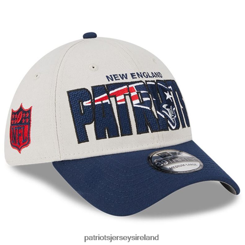 Patriots Jersey Men New Era Stone/Navy 2023 NFL Draft 39THIRTY Flex Hat 8226D144 Accessories