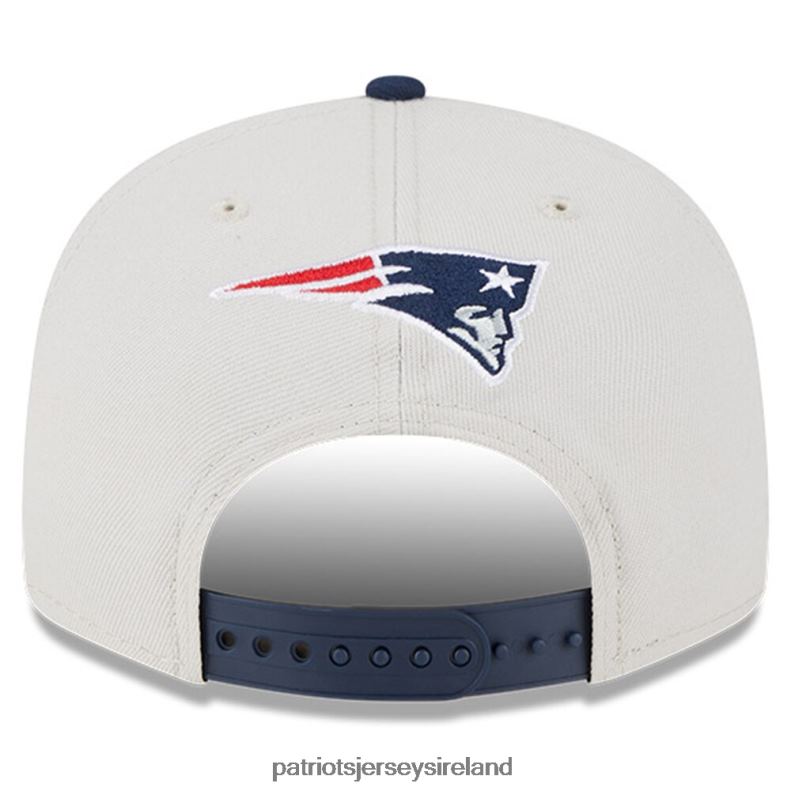 Patriots Jersey Men New Era Stone/Navy 2023 NFL Draft 9FIFTY Snapback Adjustable Hat 8226D117 Accessories