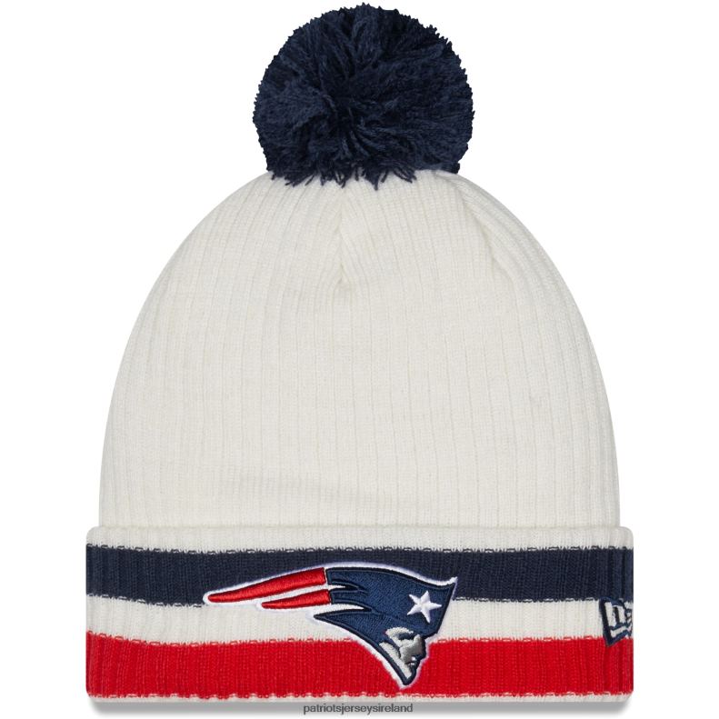 Patriots Jersey Men New Era White Retro Cuffed Knit Hat with Pom 8226D424 Accessories