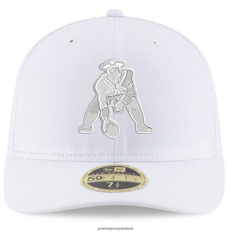 Patriots Jersey Men New Era White on White Low Profile 59FIFTY Fitted Hat 8226D363 Accessories