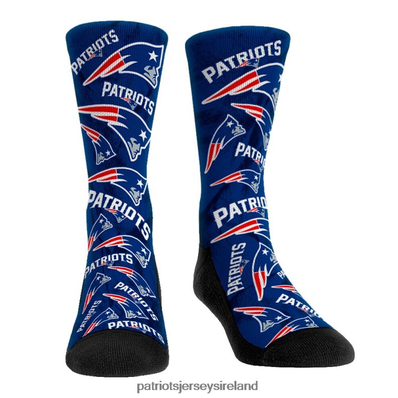 Patriots Jersey Men Rock Em Socks All-Over Logo Underwear and Crew Socks Combo Pack 8226D16 Accessories