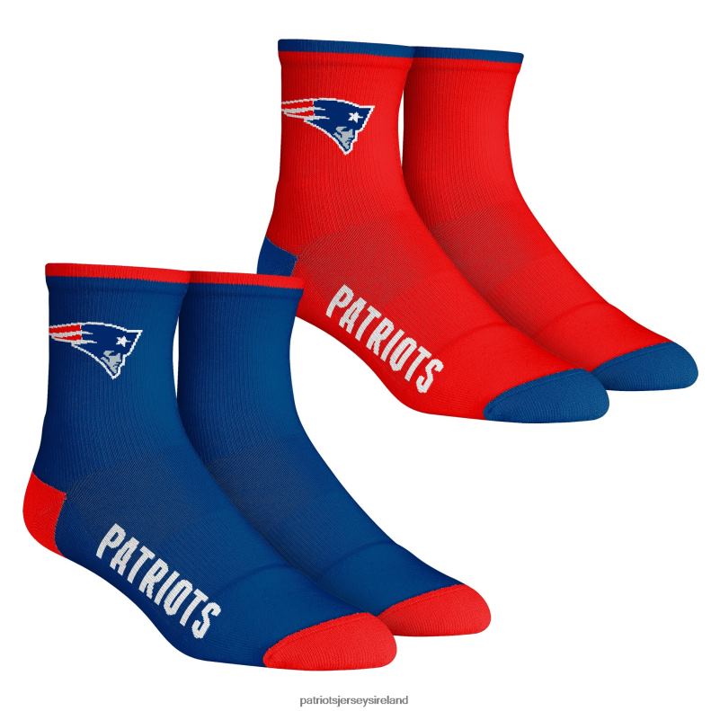 Patriots Jersey Men Rock Em Socks Core Team 2-Pack Quarter Length Sock Set 8226D2 Accessories