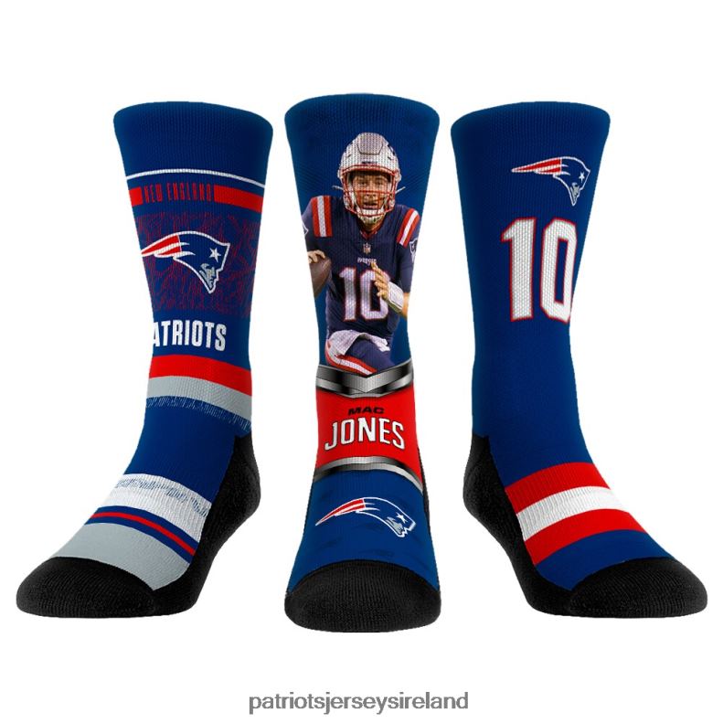 Patriots Jersey Men Unisex Rock Em Socks Mac Jones 3-Pack Crew Socks Set 8226D81 Accessories