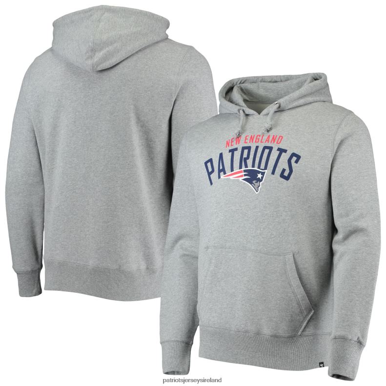 Patriots Jersey Men 47 Heathered Gray Outrush Headline Pullover Hoodie 8226D564 Clothing