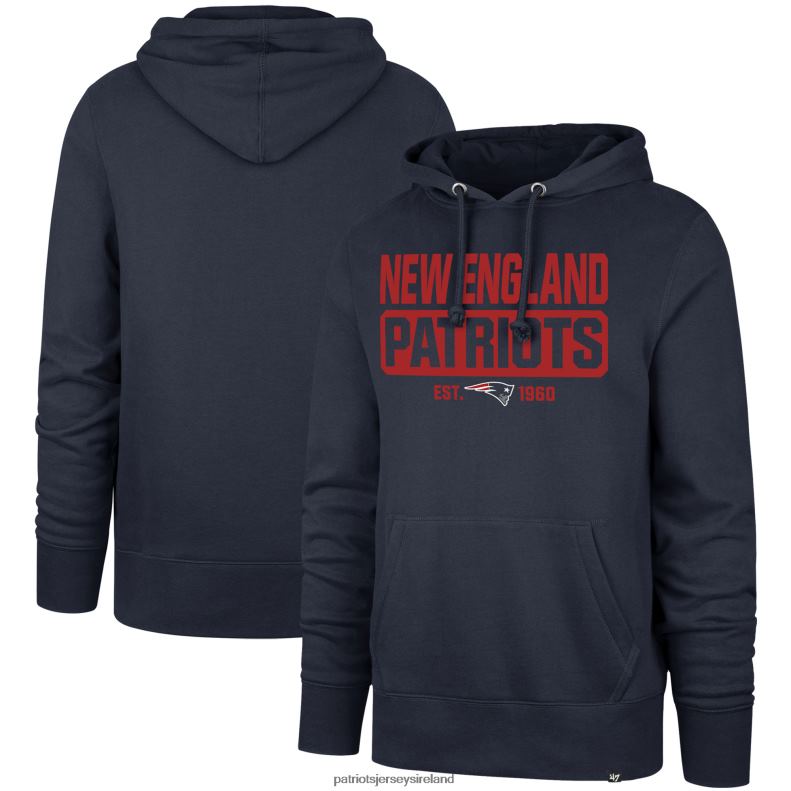 Patriots Jersey Men 47 Navy Box Out Headline Pullover Hoodie 8226D624 Clothing