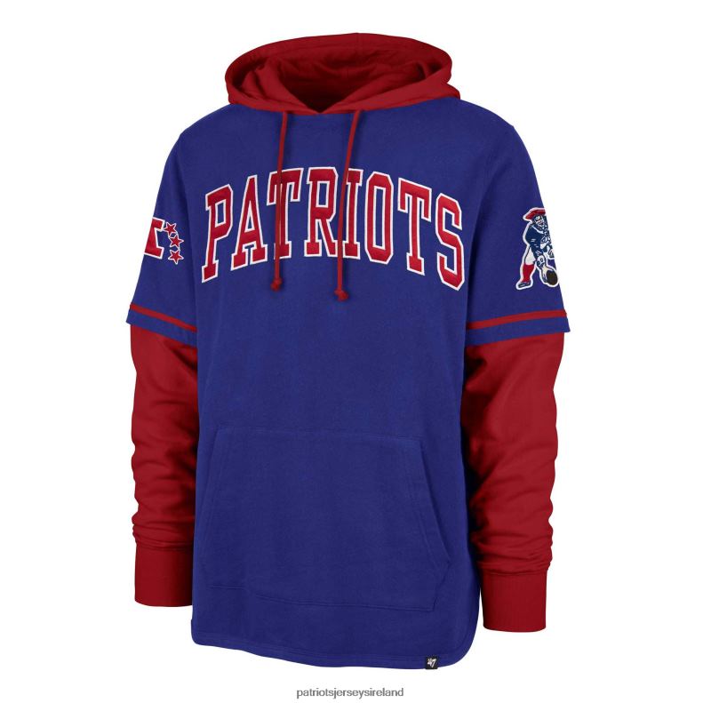 Patriots Jersey Men 47 Royal Shortstop Pullover Hoodie 8226D474 Clothing
