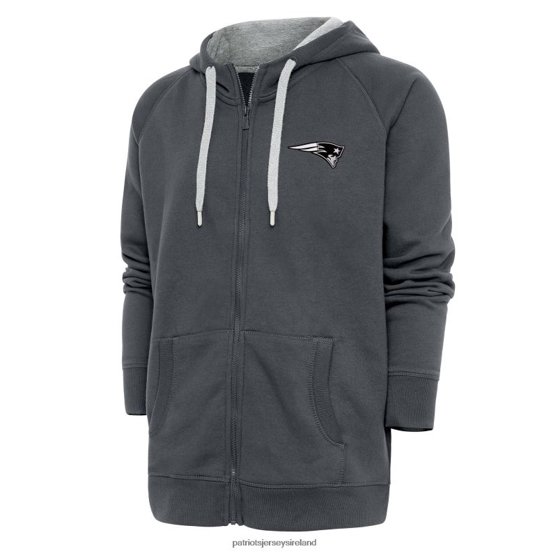 Patriots Jersey Men Antigua Charcoal Metallic Logo Victory Full-Zip Hoodie 8226D764 Clothing