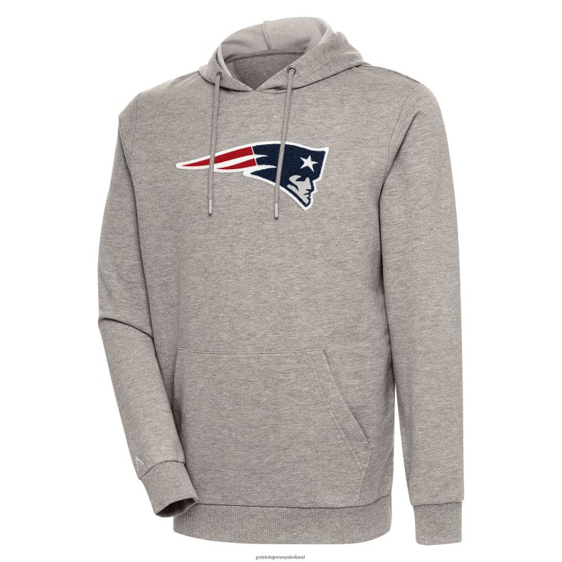 Patriots Jersey Men Antigua Oatmeal Action Chenille Pullover Hoodie 8226D687 Clothing