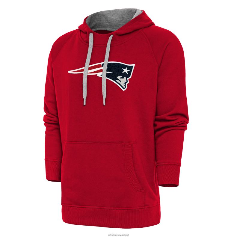 Patriots Jersey Men Antigua Red Victory Chenille Pullover Hoodie 8226D797 Clothing