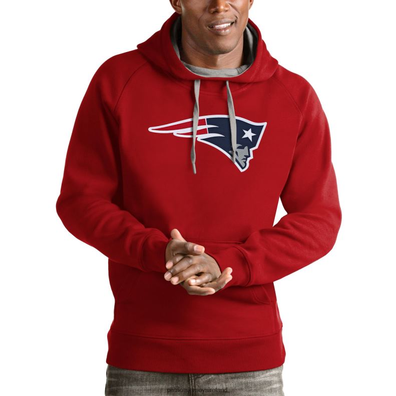 Patriots Jersey Men Antigua Red Victory Pullover Hoodie 8226D618 Clothing