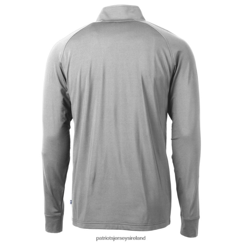 Patriots Jersey Men Cutter & Buck Gray Adapt Eco Knit Stretch Recycled Big & Tall Quarter-Zip Throwback Pullover Top 8226D672 Clothing