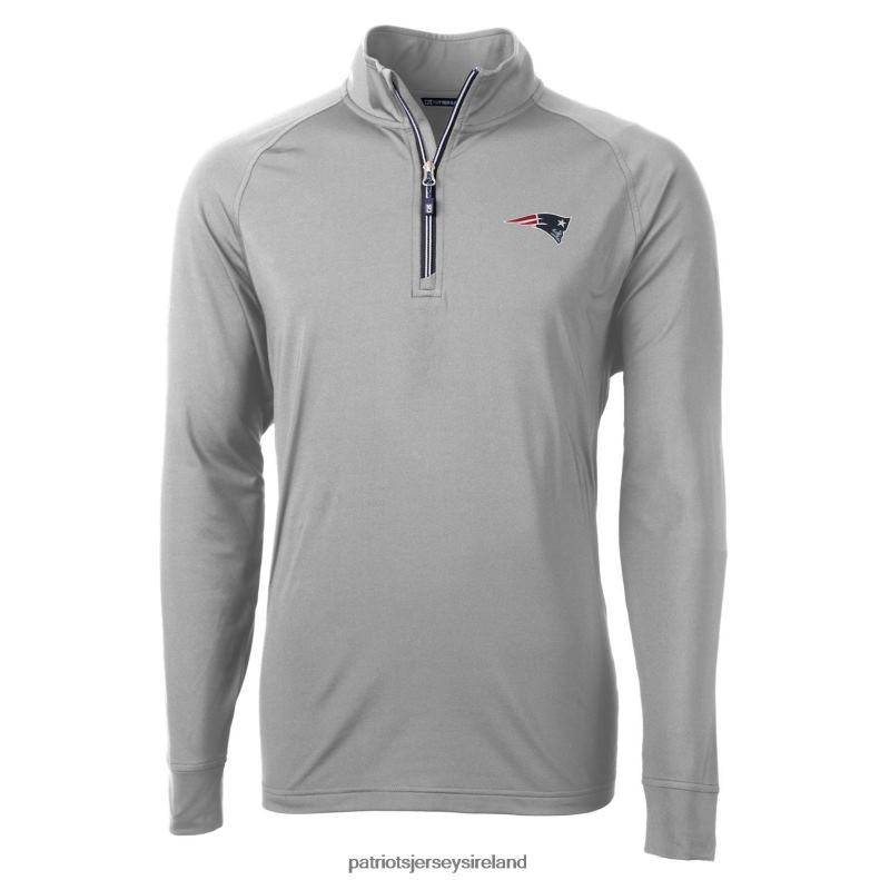Patriots Jersey Men Cutter & Buck Gray Big & Tall Adapt Eco Knit Quarter-Zip Pullover Jacket 8226D796 Clothing