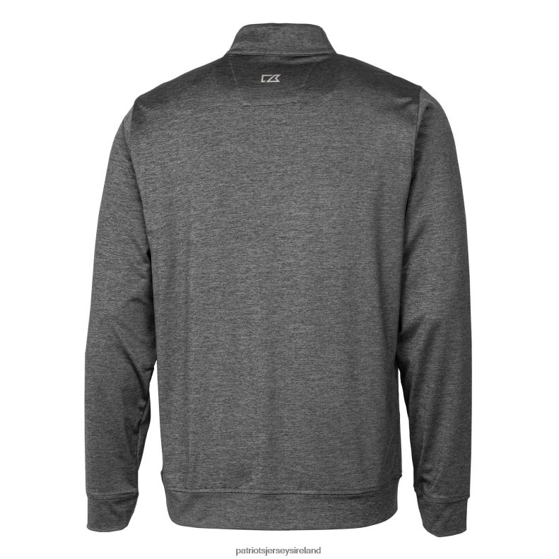 Patriots Jersey Men Cutter & Buck Gray Helmet Stealth Heathered Quarter-Zip Pullover Top 8226D518 Clothing