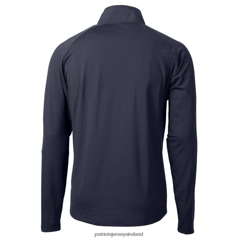 Patriots Jersey Men Cutter & Buck Navy Adapt Eco Knit Hybrid Recycled Quarter-Zip Pullover Top 8226D774 Clothing