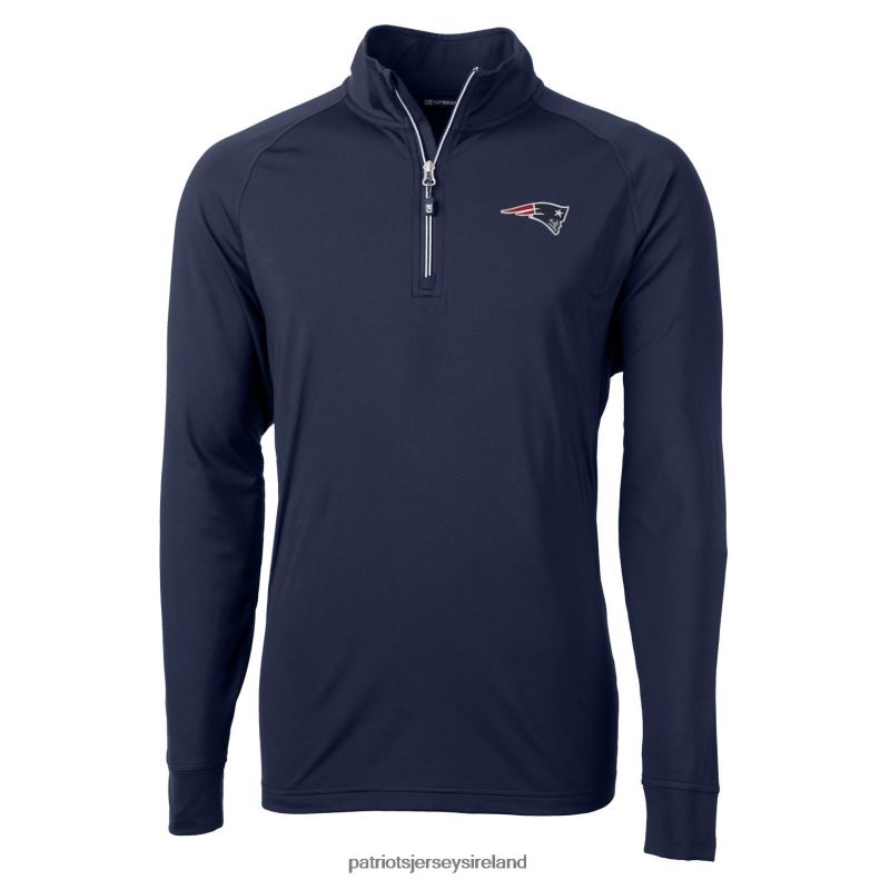 Patriots Jersey Men Cutter & Buck Navy Adapt Eco Knit Quarter-Zip Pullover Jacket 8226D614 Clothing