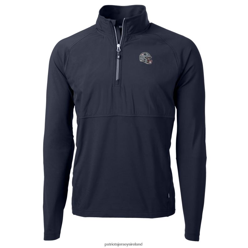 Patriots Jersey Men Cutter & Buck Navy Helmet Adapt Eco Knit Hybrid Recycled Quarter-Zip Pullover Top 8226D544 Clothing