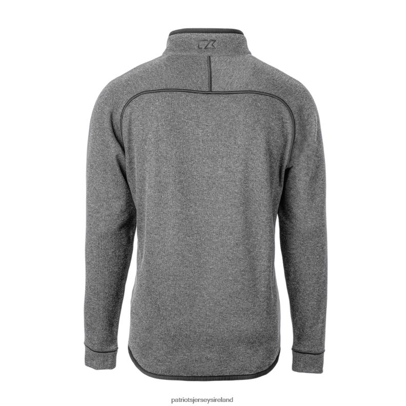 Patriots Jersey Men Cutter & Buck Silver Helmet Mainsail Sweater-Knit Half-Zip Pullover Jacket 8226D568 Clothing