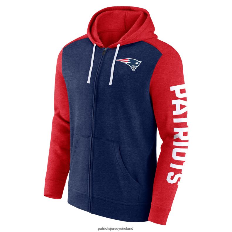 Patriots Jersey Men Fanatics Branded Heather Navy Down and Distance Full-Zip Hoodie 8226D485 Clothing