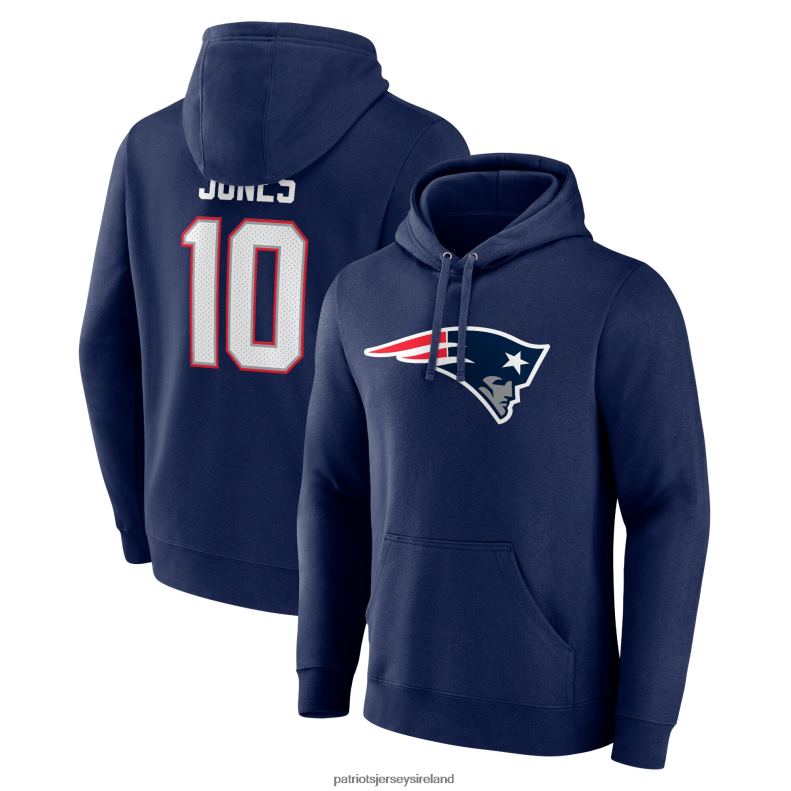 Patriots Jersey Men Fanatics Branded Mac Jones Navy Player Icon Name & Number Pullover Hoodie 8226D640 Clothing