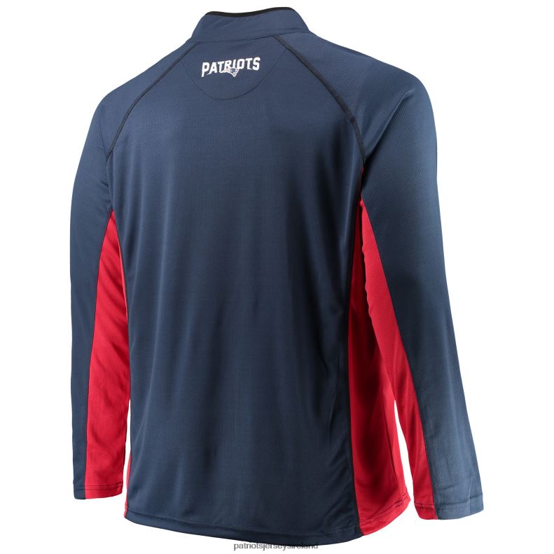 Patriots Jersey Men Fanatics Branded Navy/Red Big & Tall Polyester Quarter-Zip Raglan Jacket 8226D741 Clothing