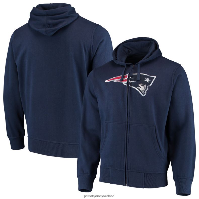 Patriots Jersey Men G-III Sports by Carl Banks Navy Primary Logo Full-Zip Hoodie 8226D702 Clothing