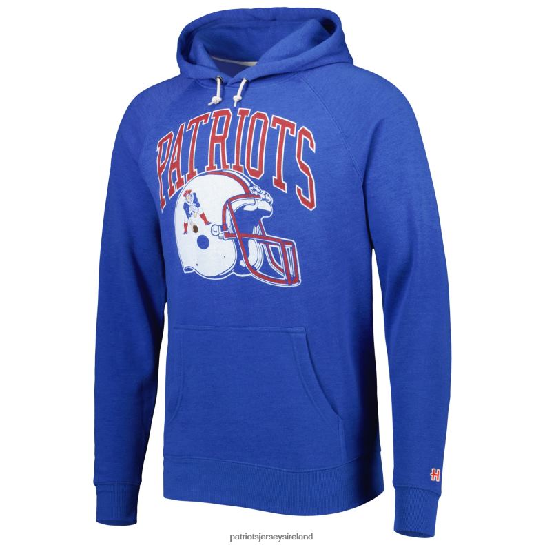 Patriots Jersey Men Homage Royal Retro Helmet Tri-Blend Raglan Pullover Hoodie 8226D617 Clothing