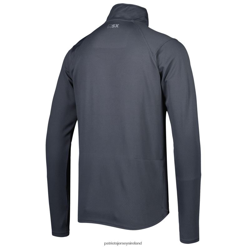 Patriots Jersey Men MSX by Michael Strahan Charcoal Half-Zip Hoodie 8226D644 Clothing