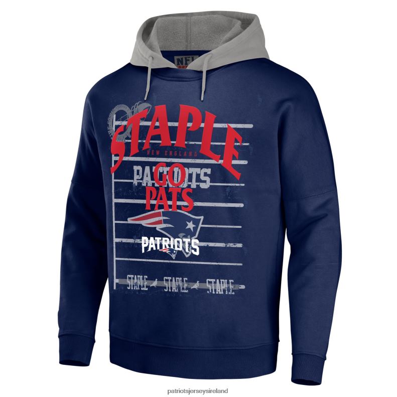 Patriots Jersey Men NFL x Staple Navy Throwback Vintage Wash Pullover Hoodie 8226D739 Clothing